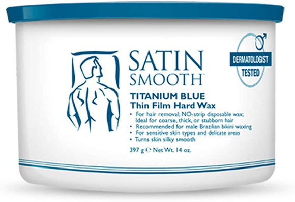 Satin Smooth Titanium Blue Thin Film Hard Wax 14oz