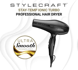 Stylecraft Stay Temp Ionic Turbo Hair Dryer