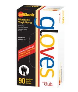 Disposable Black Vinyl Gloves 90ct (S,M,L,&XL) - Salon Accessories